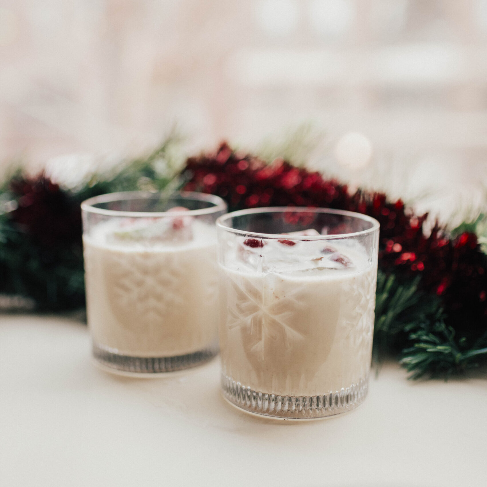 Blitzen’s Eggnog with Infused Ice Cubes